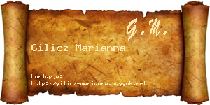 Gilicz Marianna névjegykártya